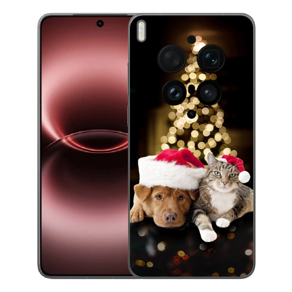 mmCase gél tok a Vivo X300 Ultra-hoz – karácsonyi kutya és macska