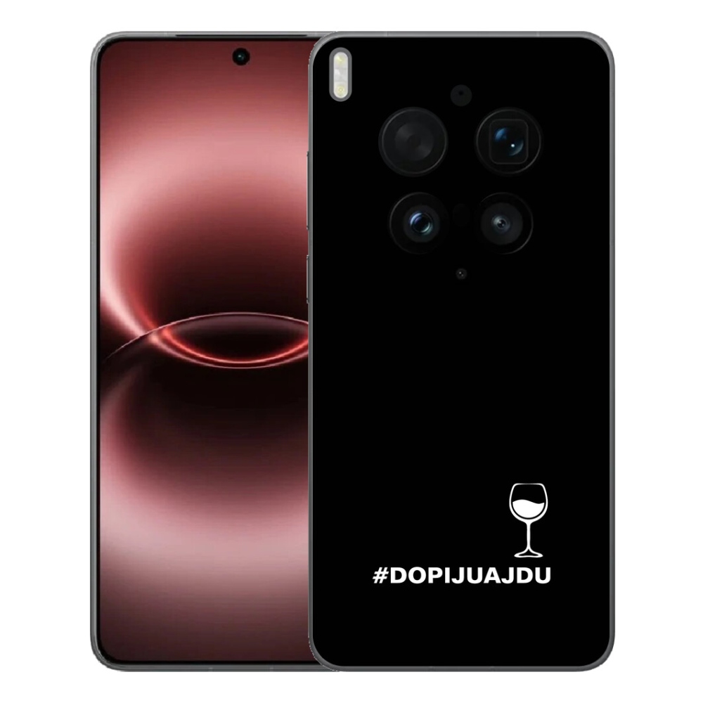 mmCase gél tok a Vivo X300 Ultra-hoz – boros motívum fekete háttérrel