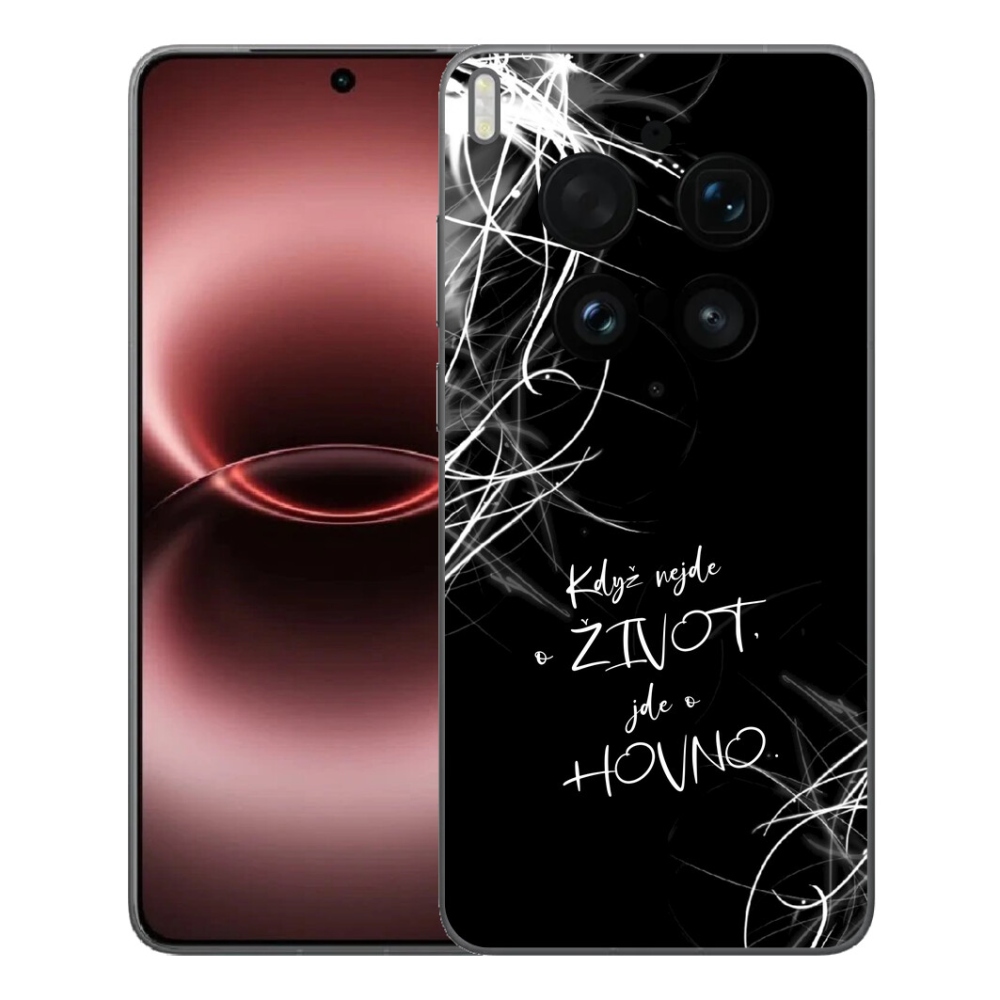mmCase gél tok a Vivo X300 Ultra-hoz – vicces szöveg, 16, fekete háttér
