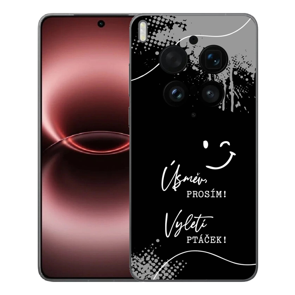 mmCase géltok a Vivo X300 Ultra-hoz – vicces felirat, 4 fekete háttér