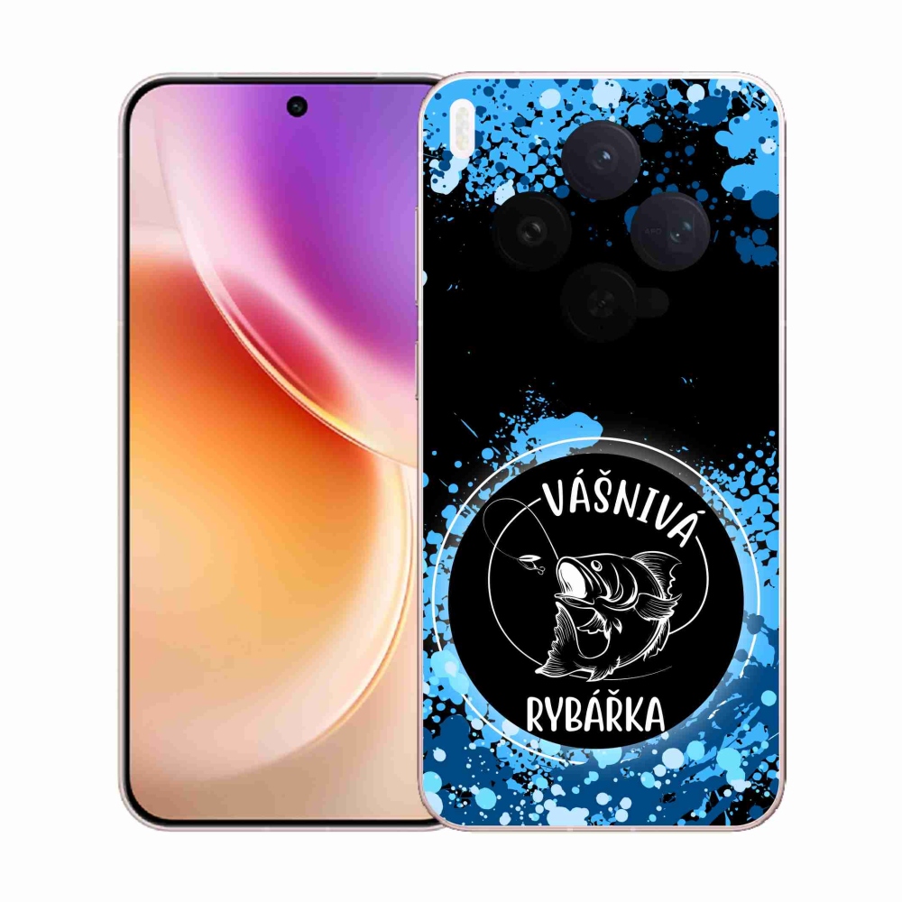 Gél borító mmCase a Vivo X300-hoz - szenvedélyes halász fekete háttérrel