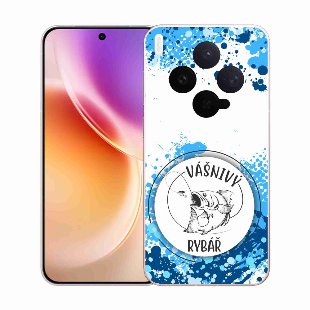 Gél borító mmCase a Vivo X300-on - szenvedélyes halász fehér háttérrel