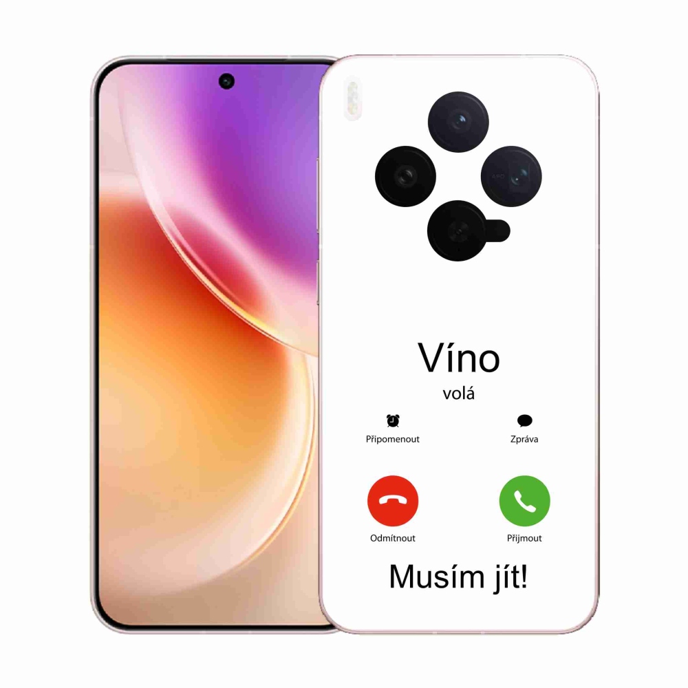 Gél borító mmCase a Vivo X300-on - bor hívja a fehér hátteret