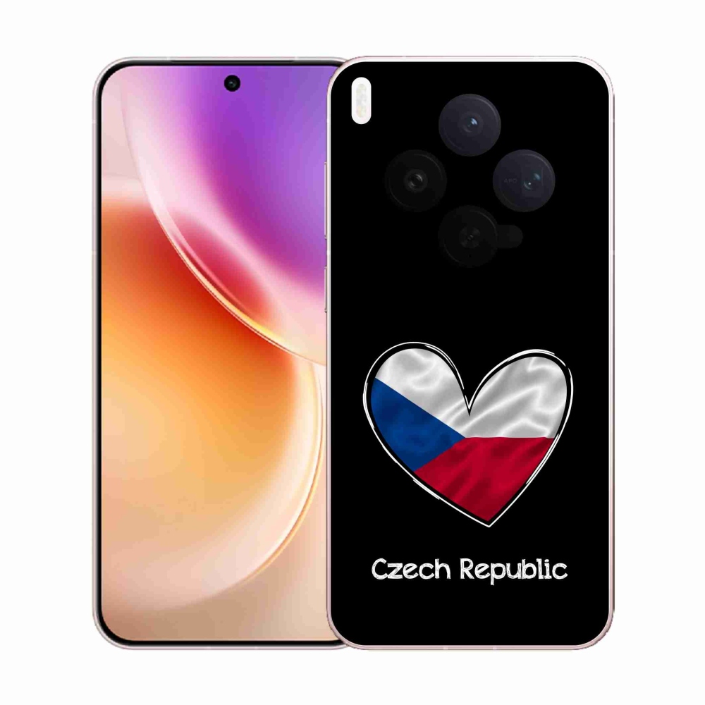 Gél borító mmCase a Vivo X300-on - zászló szív fekete háttérrel