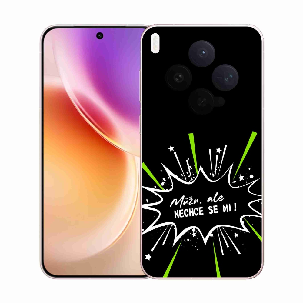 Zselés borító mmCase a Vivo X300-hoz - vicces szöveg 11 fekete háttér