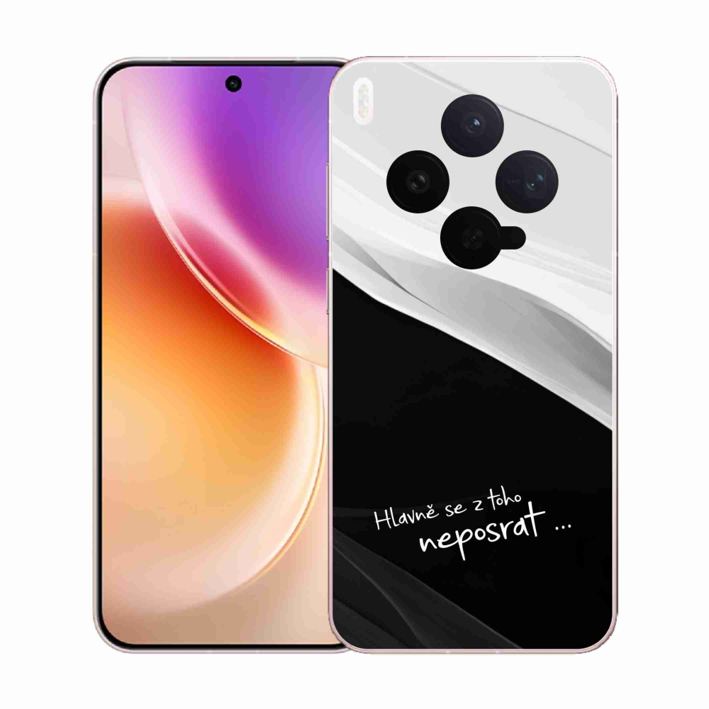 Gél borító mmCase a Vivo X300-hoz - vicces szöveg 13 fekete és fehér háttérrel