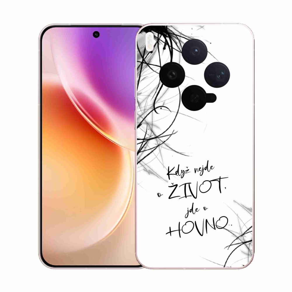 Gél borító mmCase a Vivo X300-hoz - vicces szöveg 16 fehér háttér