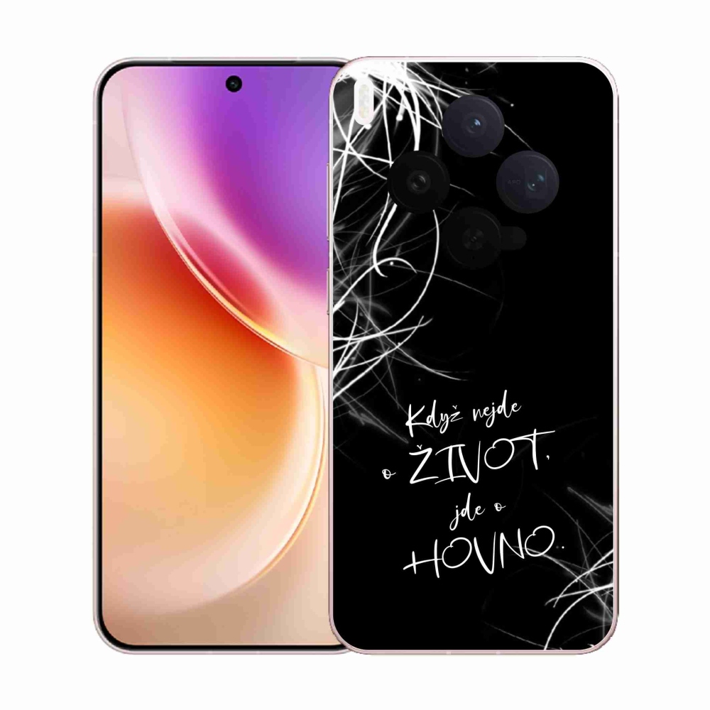 Gél borító mmCase a Vivo X300-hoz - vicces szöveg 16 fekete háttér