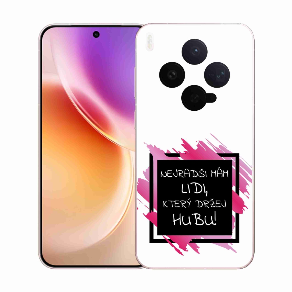 Gél borító mmCase a Vivo X300-hoz - vicces szöveg 7 fekete és fehér háttérrel