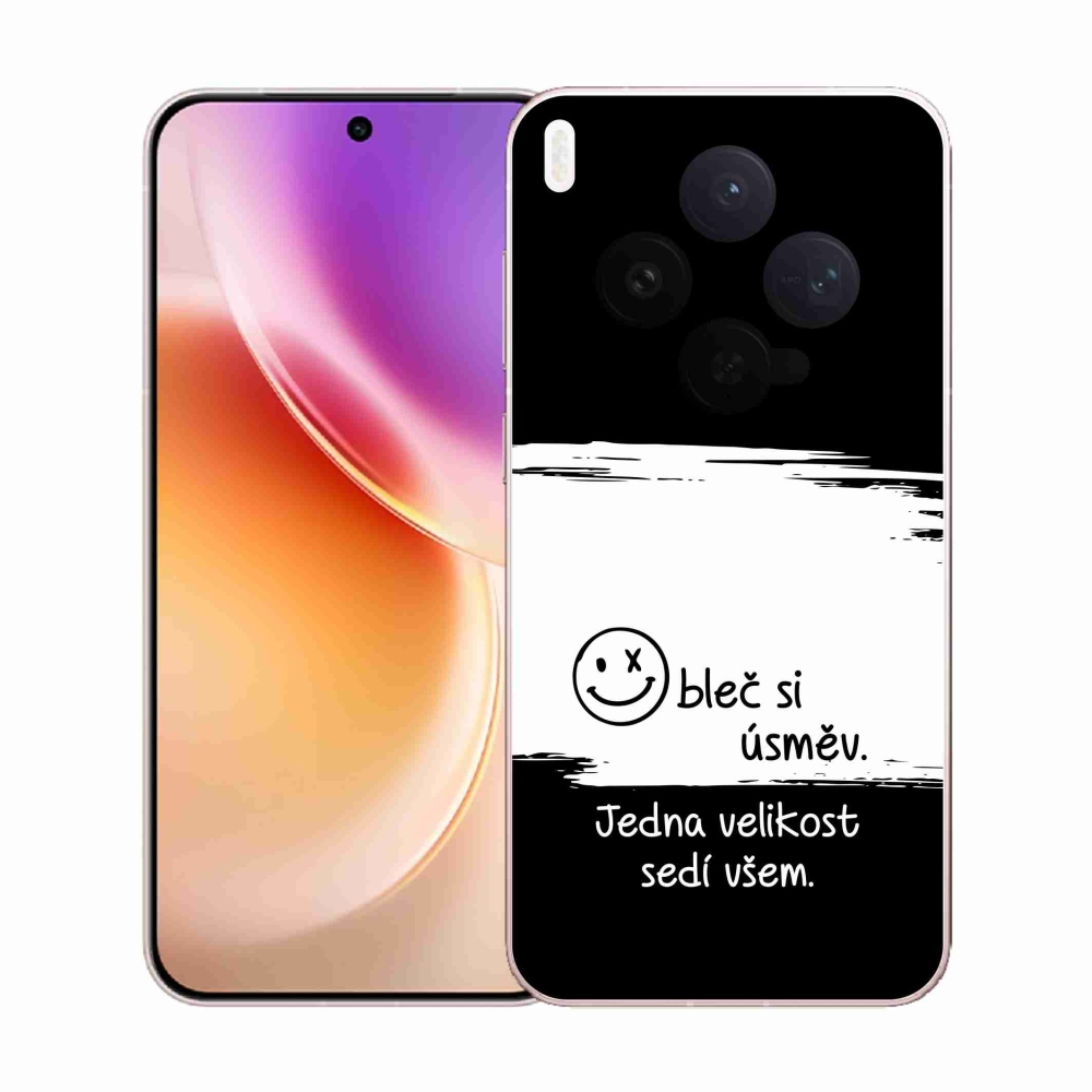 Gél borító mmCase a Vivo X300-hoz - vicces szöveg 8 fekete-fehér háttérrel