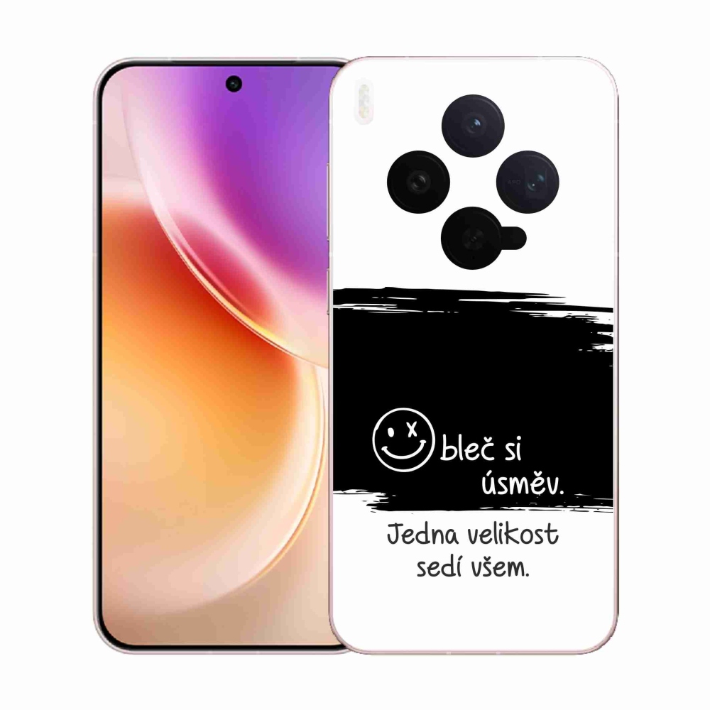 Gél borító mmCase a Vivo X300-hoz - vicces szöveg 8 fekete-fehér háttérrel