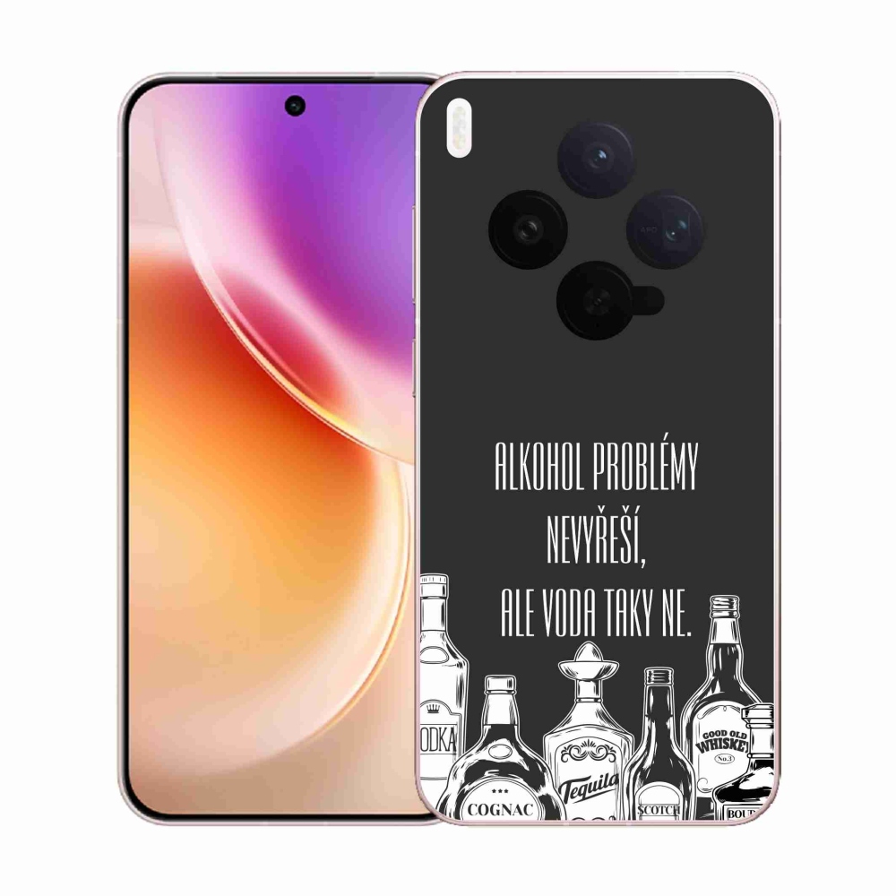 Gél borító mmCase a Vivo X300-hoz - vicces szöveg fekete háttérrel