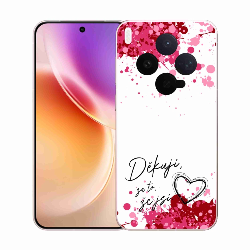 Gél borító mmCase a Vivo X300-on - szerelmes szöveg 2 fehér háttér