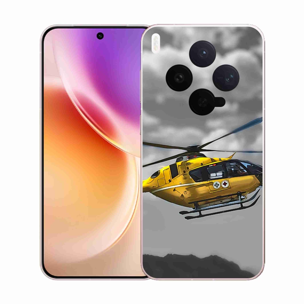 Zselés borítás mmCase Vivo X300-hoz - sárga helikopter