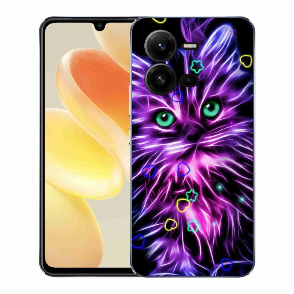 Zselés borítás mmCase a Vivo X80 Lite-on - absztrakt macska