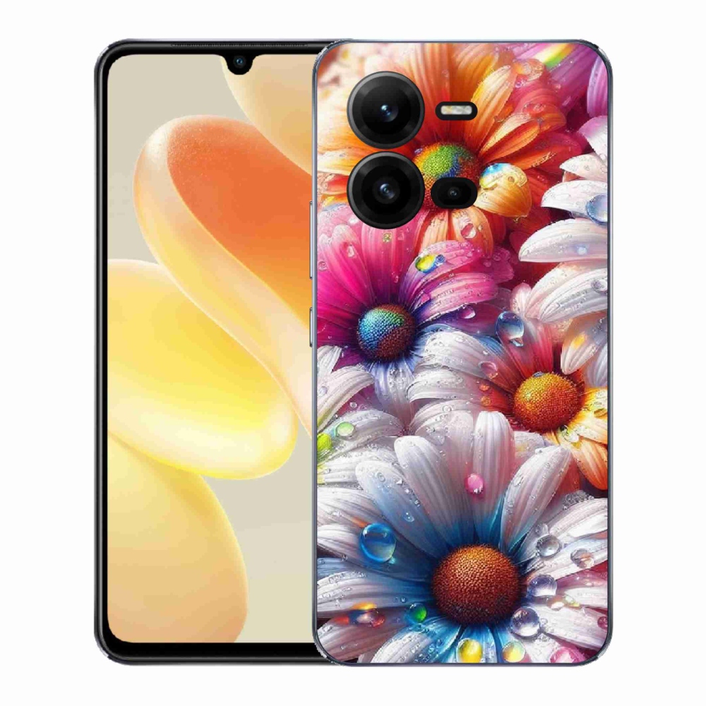 Zselés borítás mmCase a Vivo X80 Lite készülékhez - színes margaréták