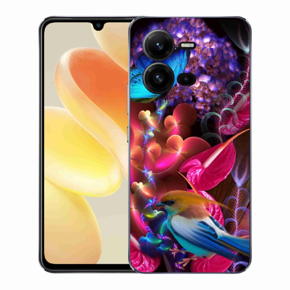 Gél borító mmCase a Vivo X80 Lite készülékhez - színes virágok