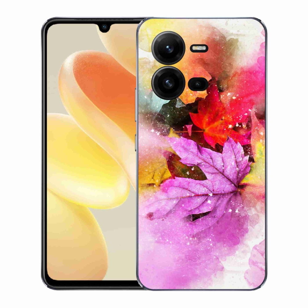 Zselés borítás mmCase a Vivo X80 Lite-hoz - színes levelek