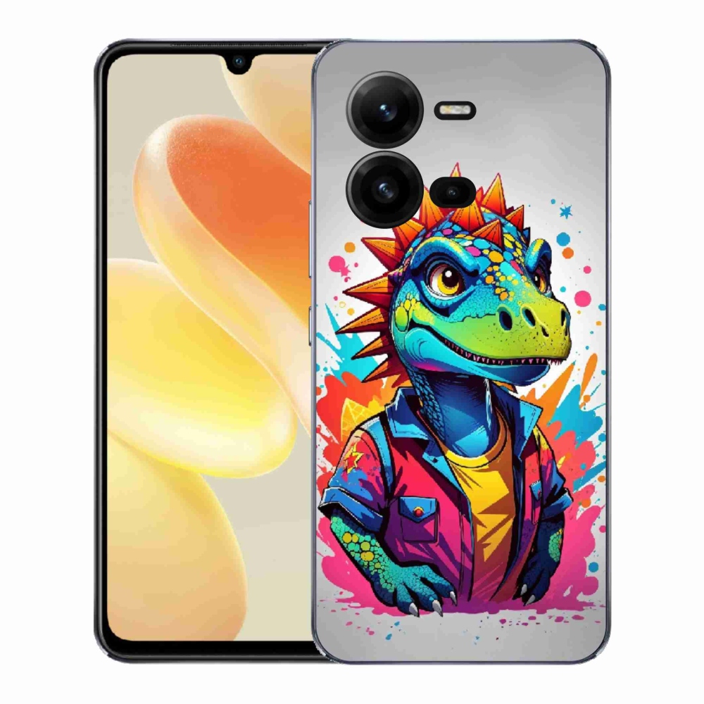 Gél borító mmCase a Vivo X80 Lite készülékhez - színes dinoszaurusz