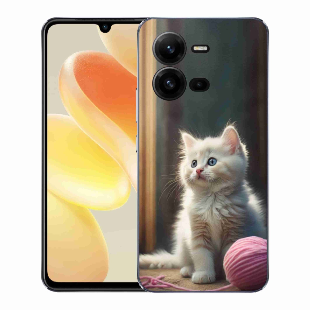 Gél borítás mmCase a Vivo X80 Lite készülékhez - fehér cica 2