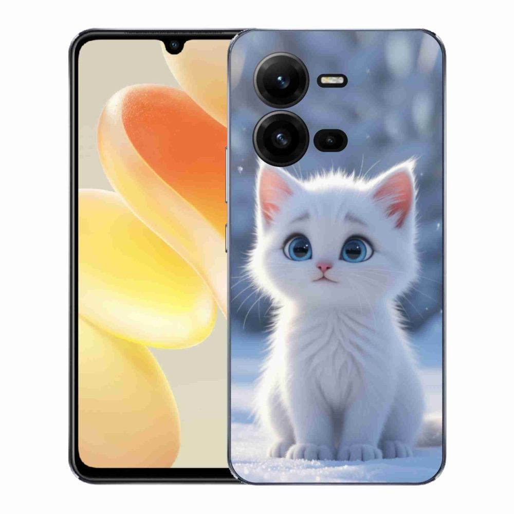 Gél borítás mmCase a Vivo X80 Lite készülékhez - fehér cica 3