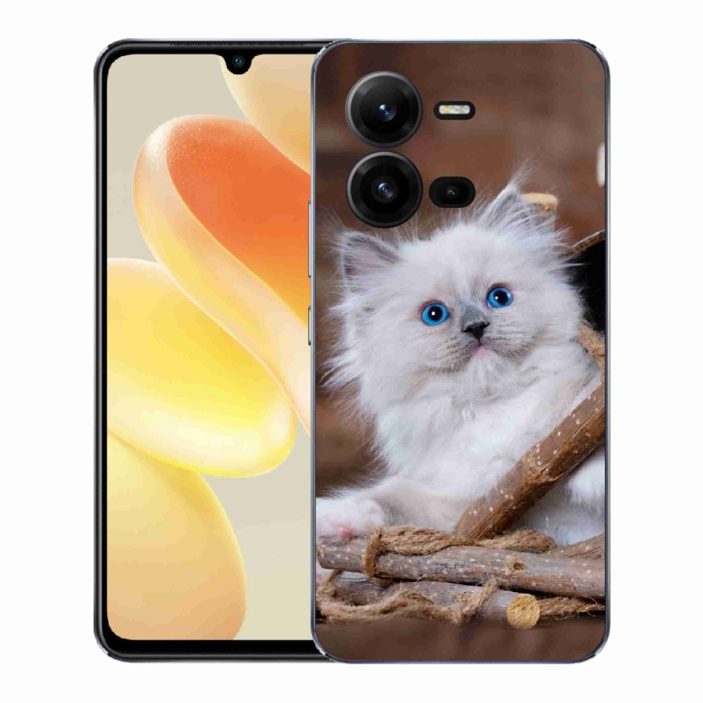 Gél borítás mmCase a Vivo X80 Lite készülékhez - fehér cica