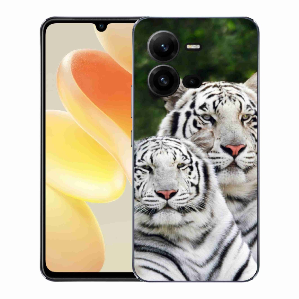 Gél borítás mmCase a Vivo X80 Lite készülékhez - fehér tigrisek