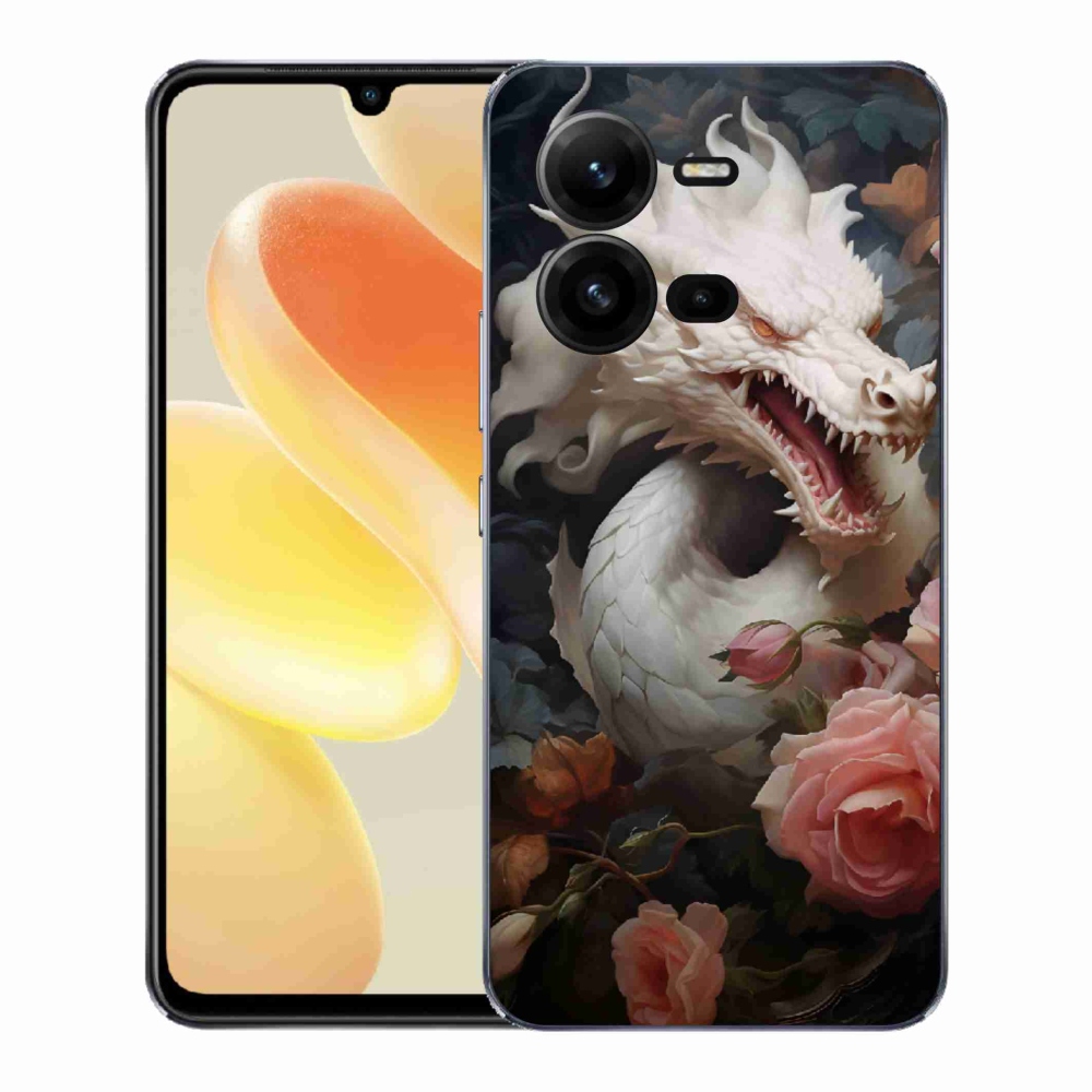 Gél borítás mmCase a Vivo X80 Lite-on - fehér sárkány