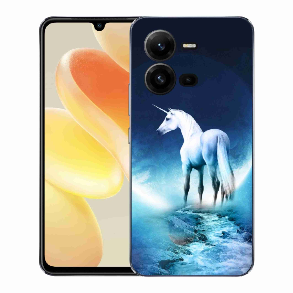 Zselés borítás mmCase a Vivo X80 Lite készülékhez - fehér egyszarvú