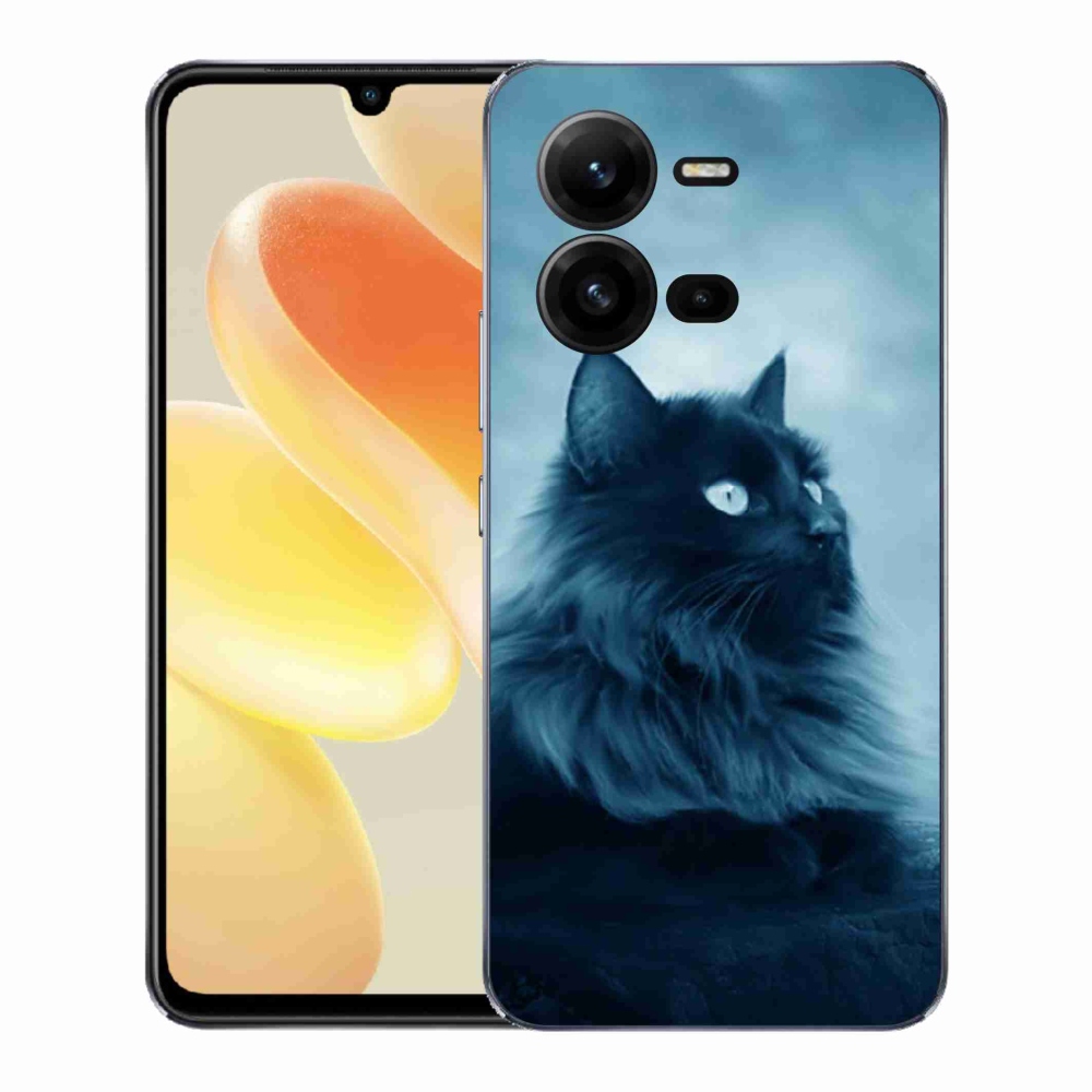 Zselés borítás mmCase a Vivo X80 Lite készülékhez - fekete cat 1