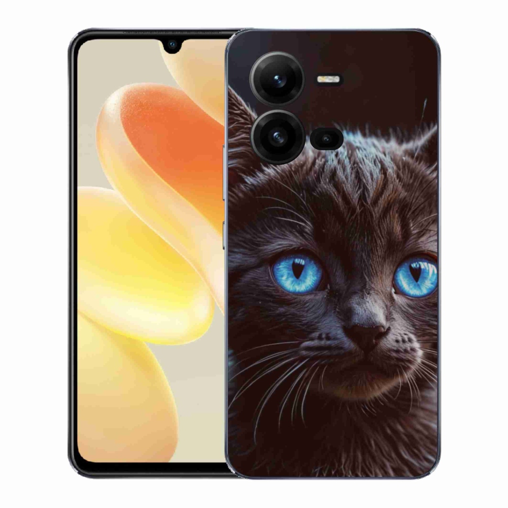 Gél borítás mmCase a Vivo X80 Lite készülékhez - fekete cica 2