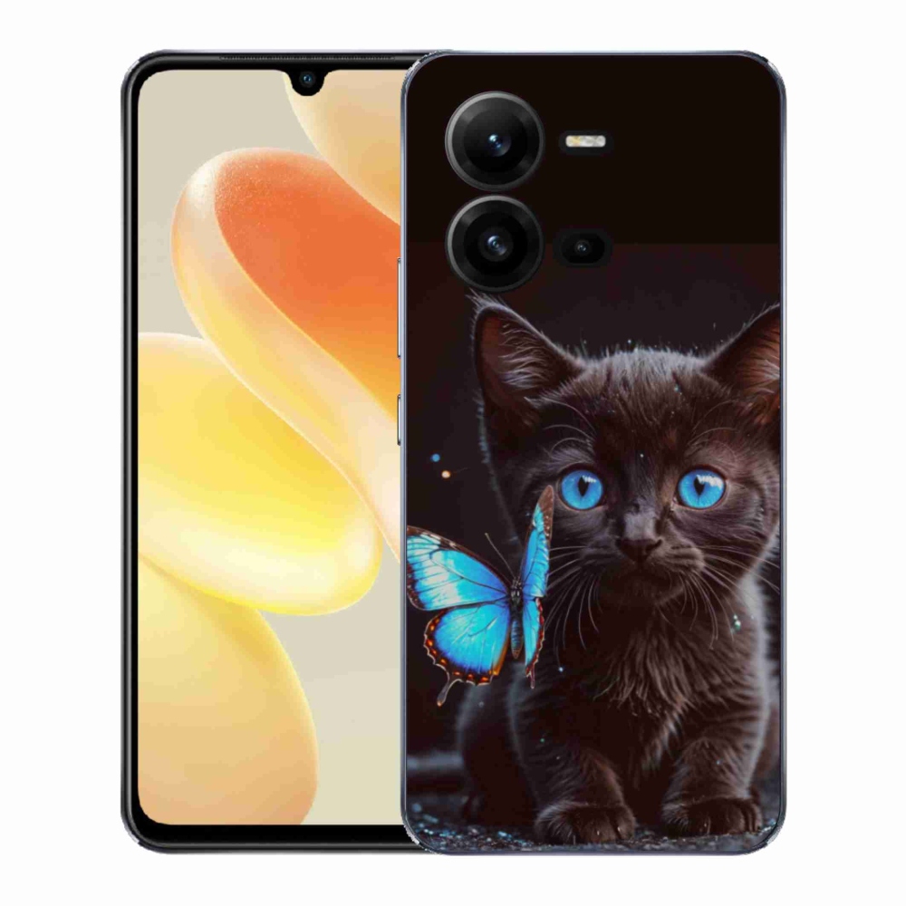 Gél borítás mmCase a Vivo X80 Lite készülékhez - fekete cica 3