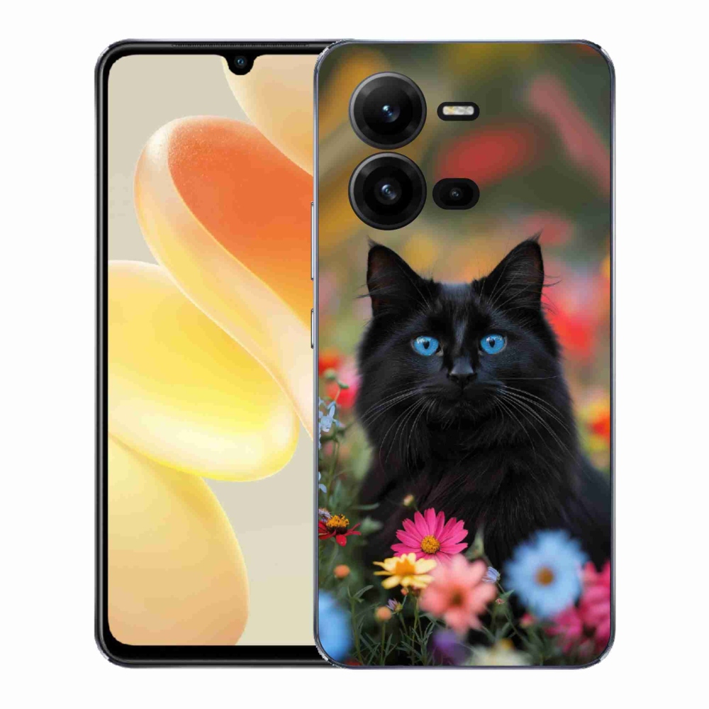 Gél borítás mmCase a Vivo X80 Lite készülékhez - fekete cica 4
