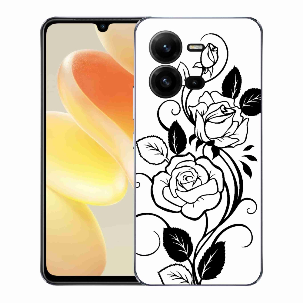 Gél borítás mmCase a Vivo X80 Lite készülékhez - fekete és fehér rózsa