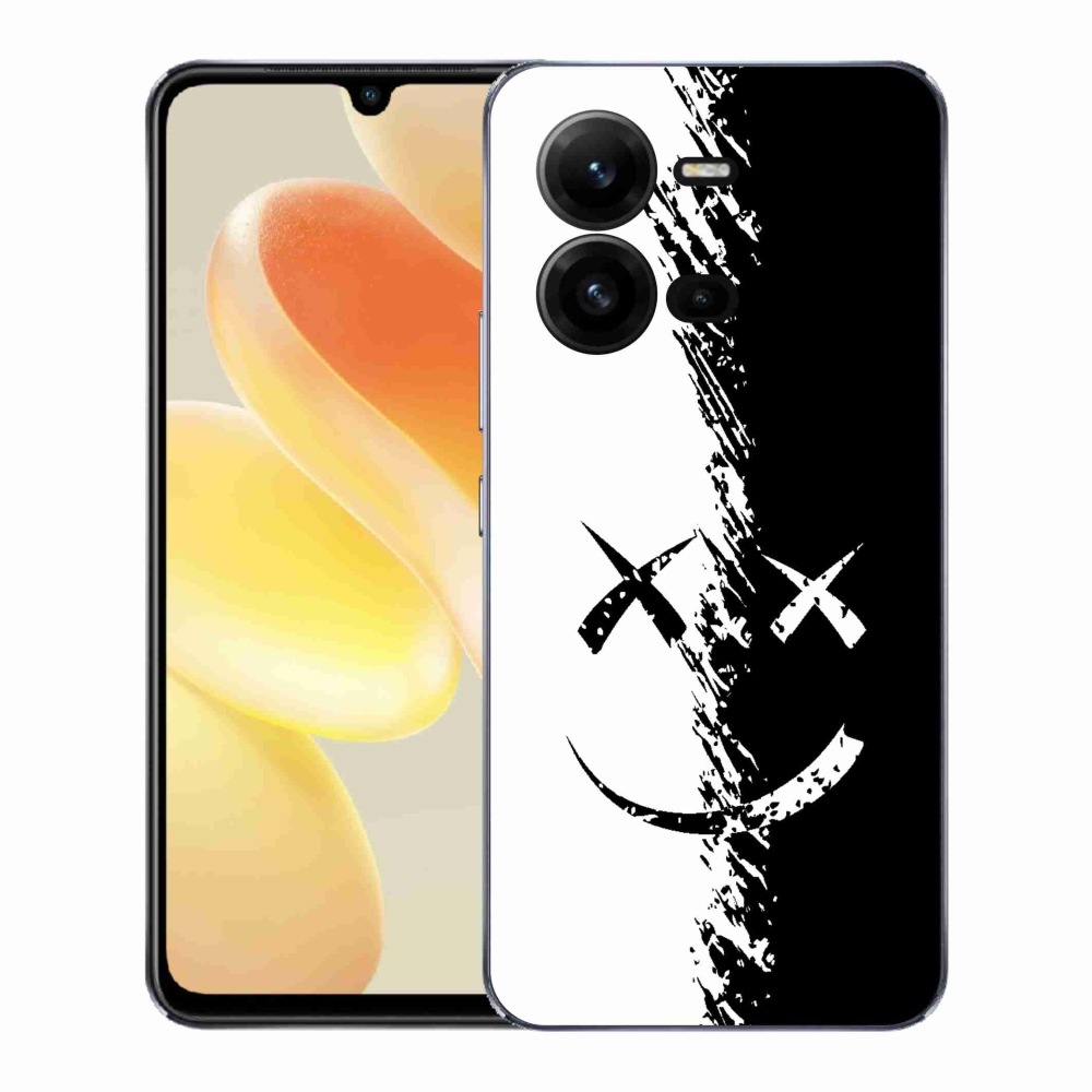 Gél borító mmCase a Vivo X80 Lite-on - fekete-fehér mosolygó