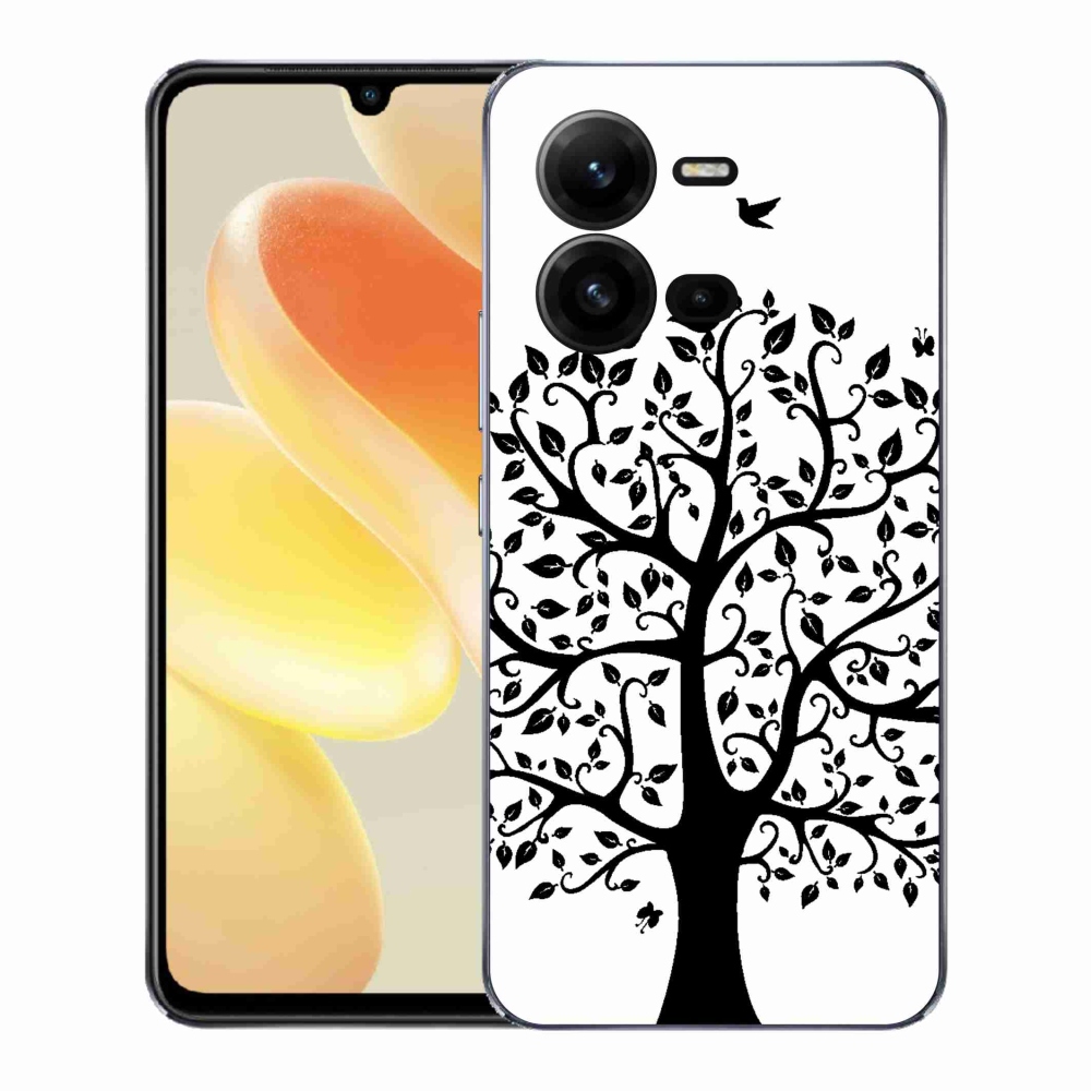 Gél borítás mmCase a Vivo X80 Lite-on - fekete és fehér fa