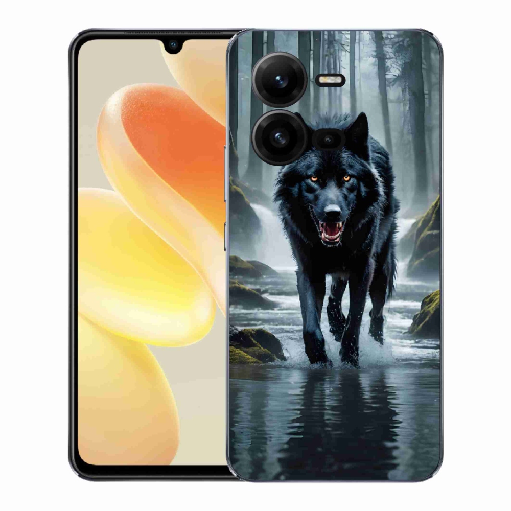Gél borítás mmCase a Vivo X80 Lite-hoz - fekete farkas