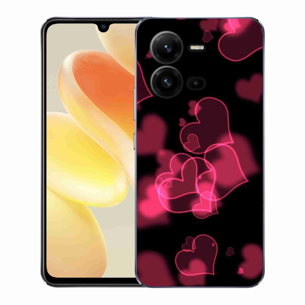 Gél borítás mmCase a Vivo X80 Lite készülékhez - piros szívek