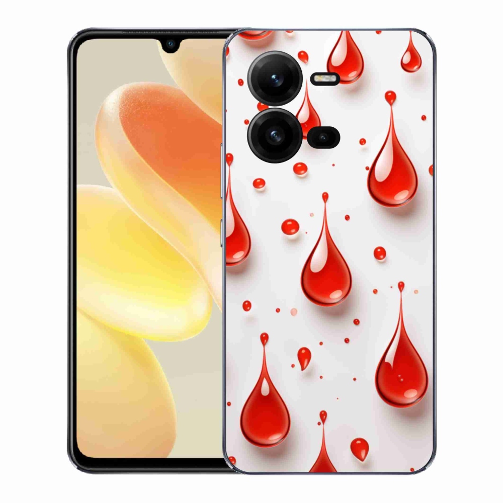 Zselés borítás mmCase a Vivo X80 Lite-hoz - piros cseppek