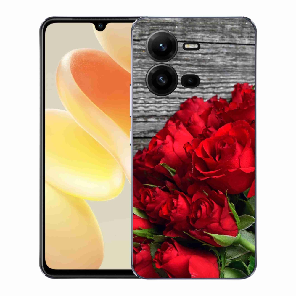 Gél borítás mmCase a Vivo X80 Lite készülékhez - piros rózsa