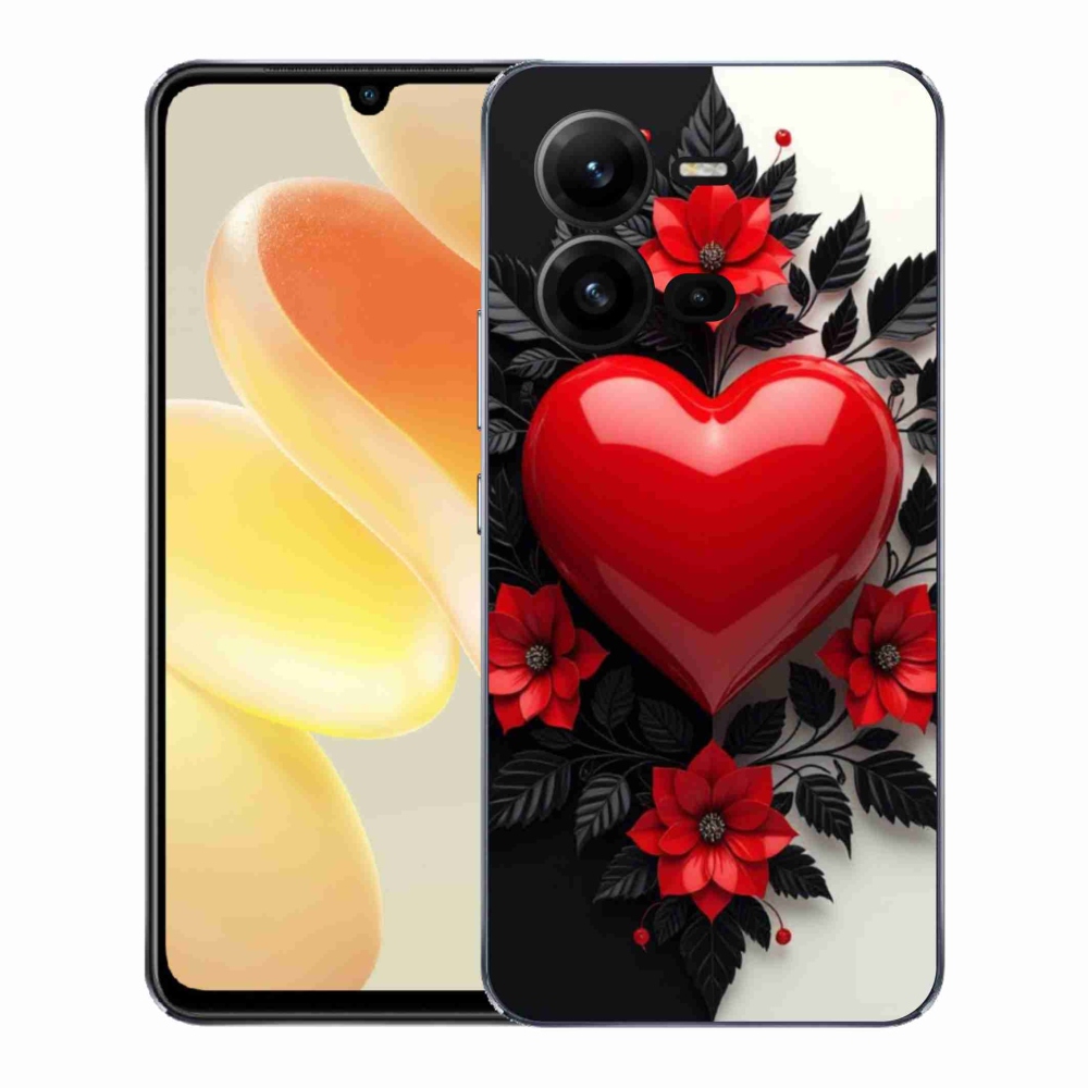 Gél borítás mmCase a Vivo X80 Lite készülékhez - piros szív