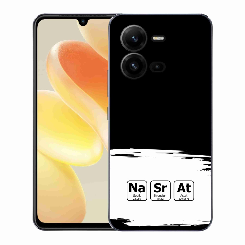 Gél borító mmCase a Vivo X80 Lite készülékre - kémiai elemek fehér és fekete háttérrel