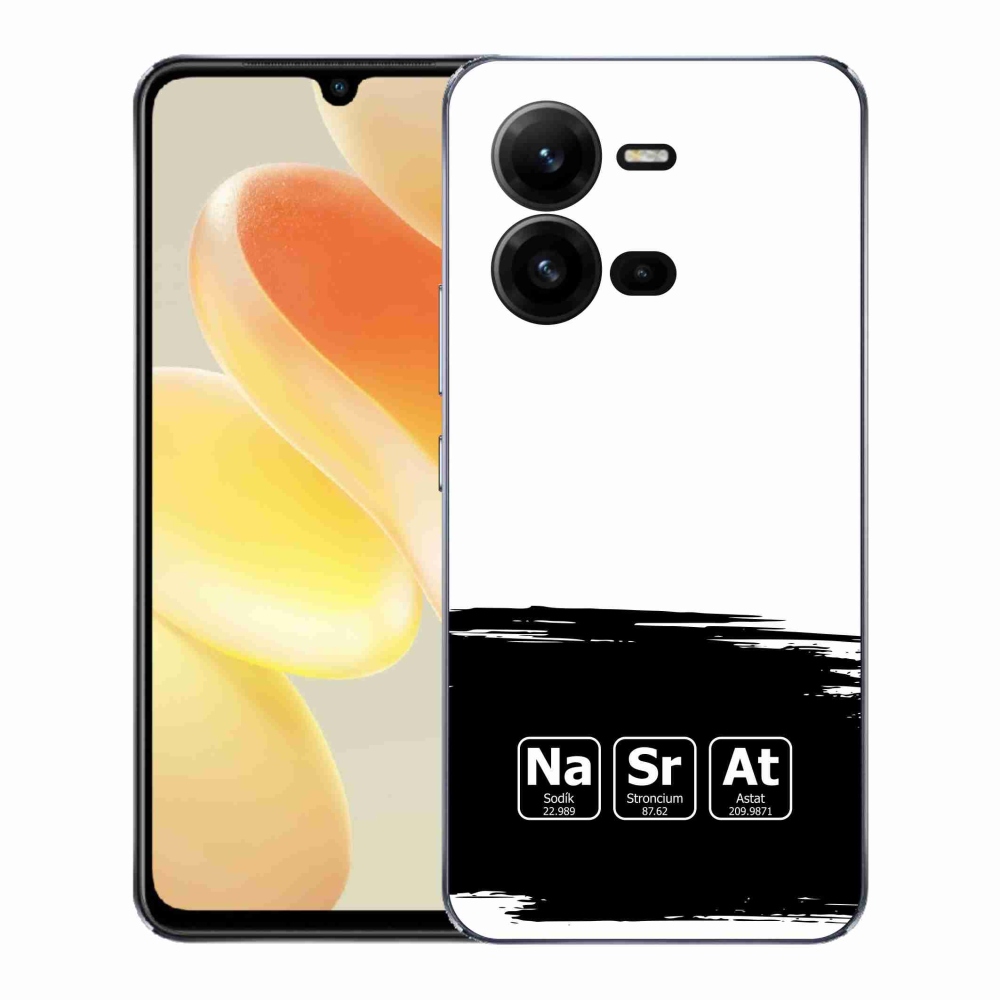 Gél borító mmCase a Vivo X80 Lite készülékre - kémiai elemek fekete és fehér háttérrel