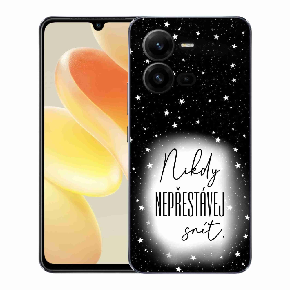 Gél borítás mmCase a Vivo X80 Lite készülékhez - Idézet 1 fehér és fekete háttérrel