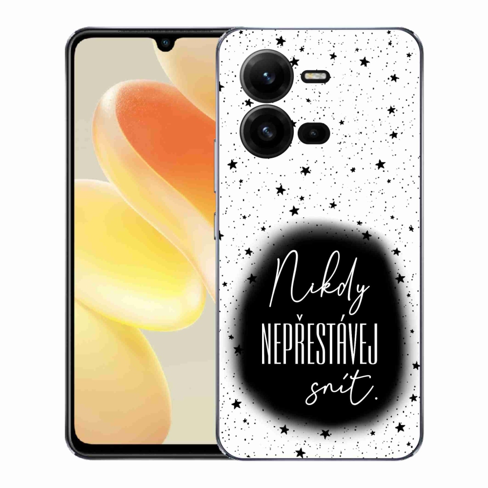 Gél borítás mmCase a Vivo X80 Lite készülékre - idézet 1 fekete-fehér háttérrel