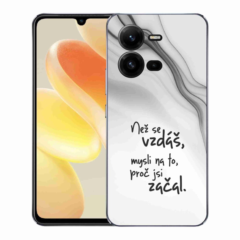 Gél borítás mmCase a Vivo X80 Lite készülékre - idézet 2 fehér háttér