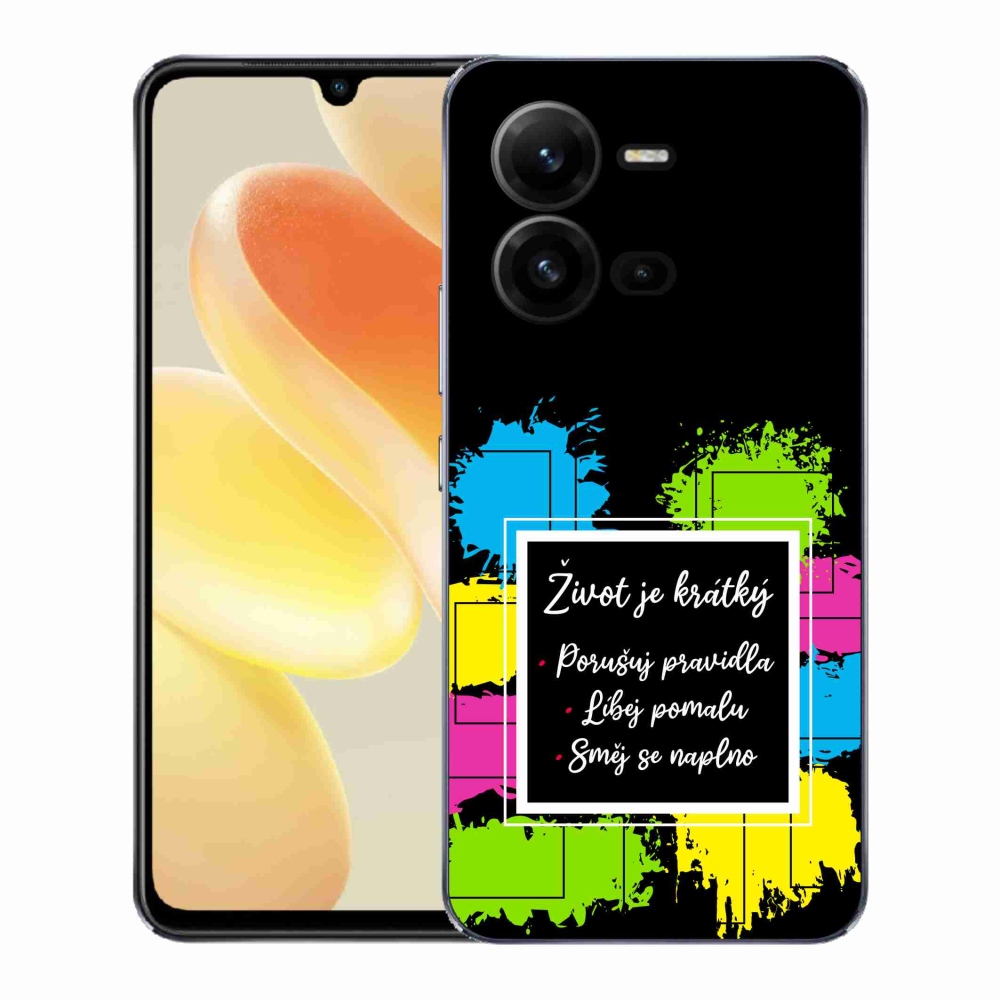 Gél borítás mmCase a Vivo X80 Lite készülékre - Idézet 5 fekete háttér