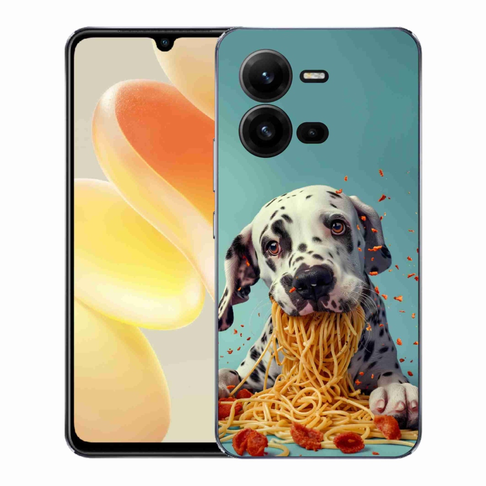 Zselés borítás mmCase a Vivo X80 Lite készülékhez - Dalmát és spagetti