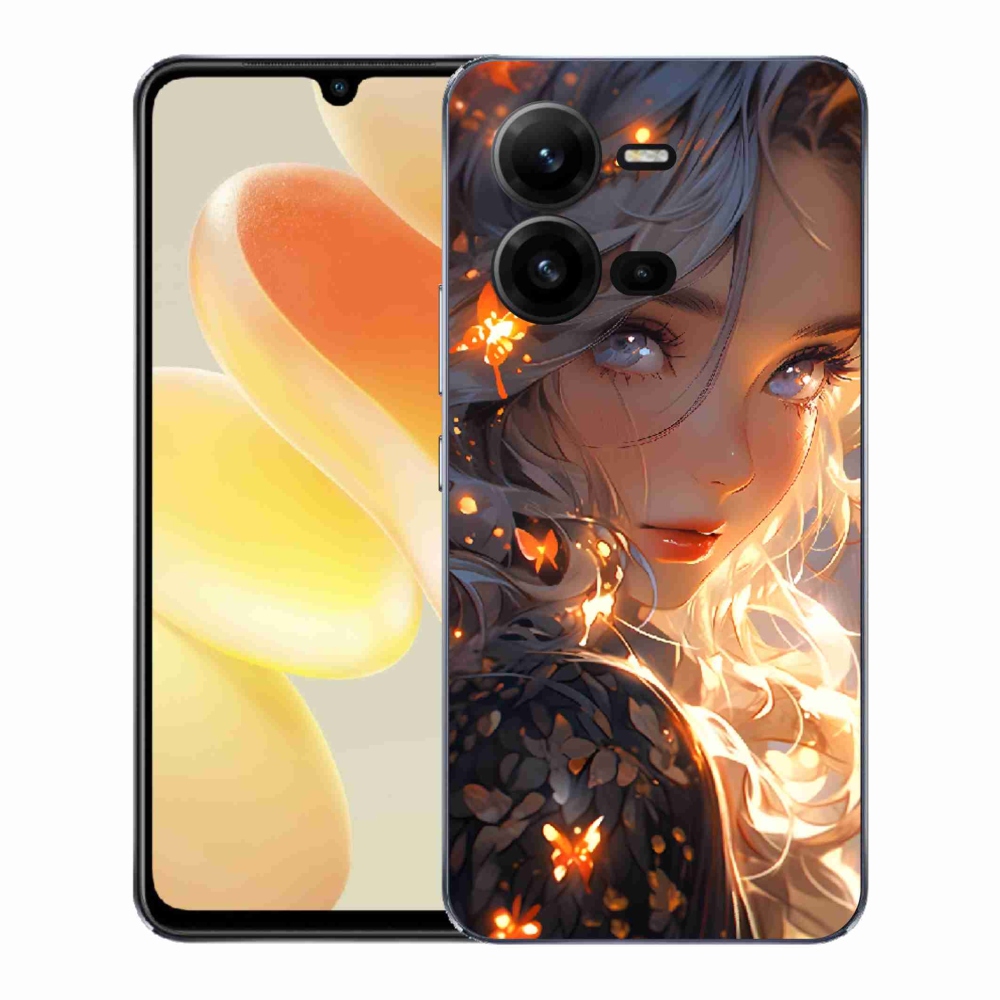 Gél borító mmCase a Vivo X80 Lite-on - lány és pillangók