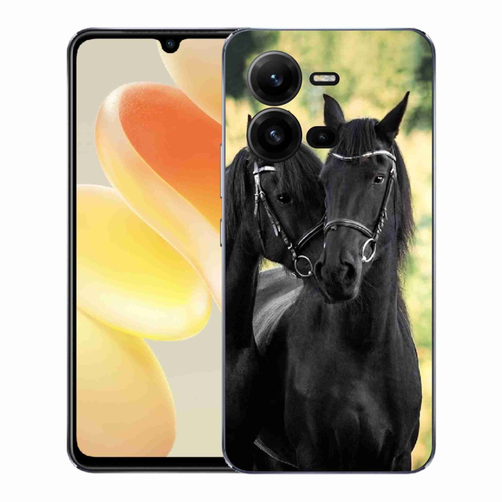 Gél borítás mmCase a Vivo X80 Lite-on - két fekete ló